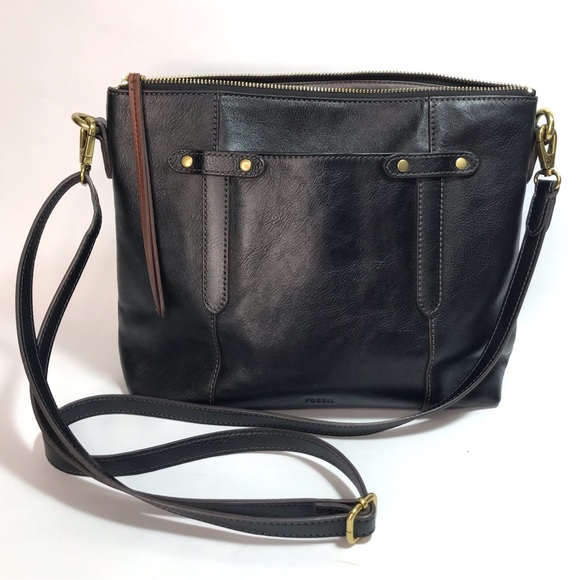 Fossil Bags Fossil Felicity Black Leather Crossbody Bag Poshmark